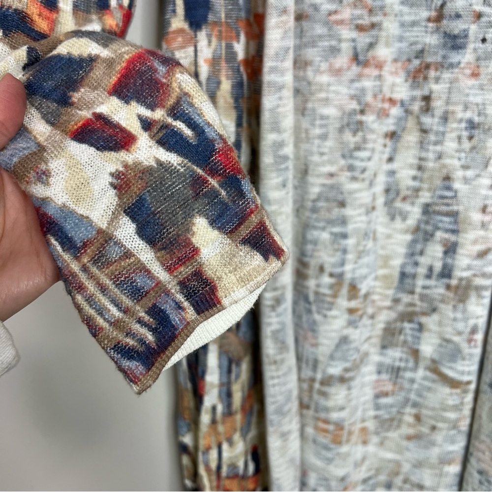 Chico's Patterned Long Duster Open Front Cardigan… - image 5